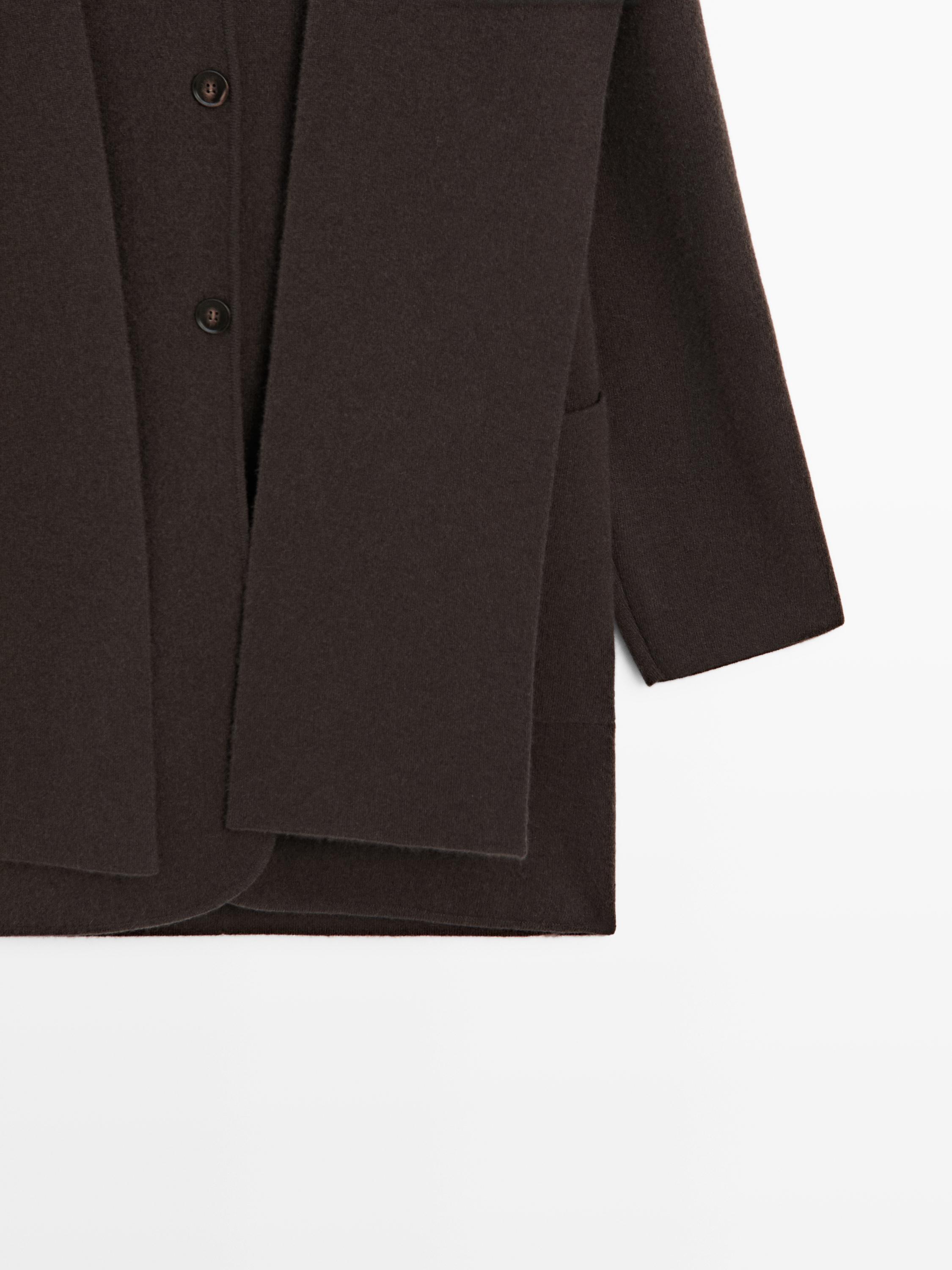 Veste longue à capuche écharpe